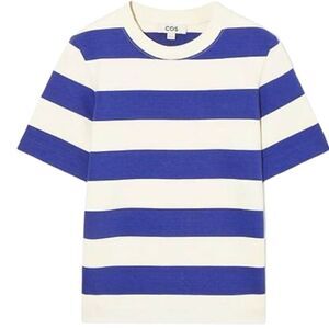 COS The Clean Cut Blue and White Striped Tee Size XS